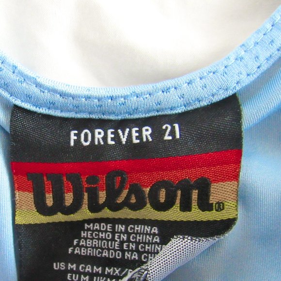 WILSONS X FOREVER 21 Baby Blue Mesh Jersey Bodysuit Sporty One Piece - Picture 8 of 10